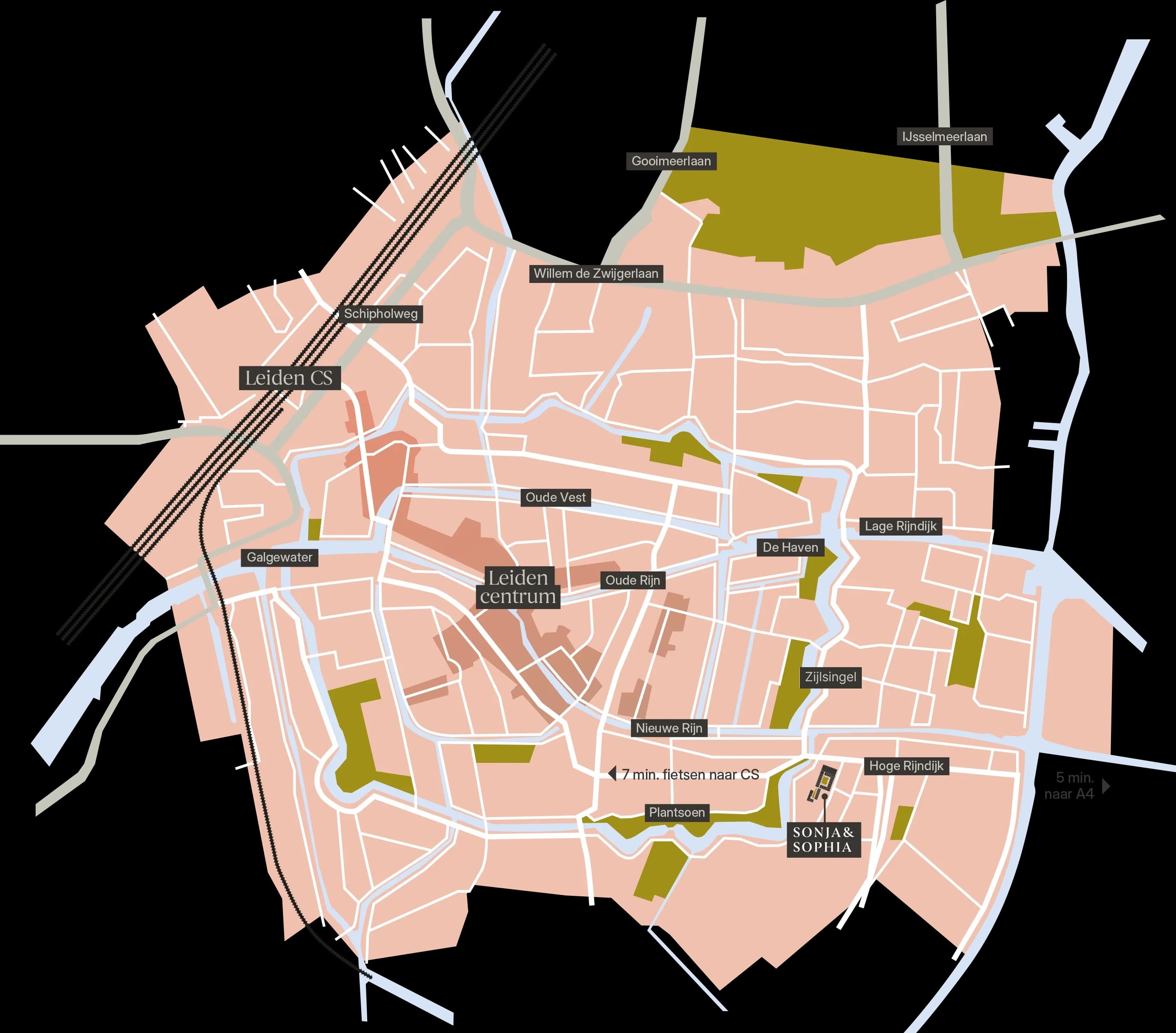 Kaart van de locatie — Sonja & Sophia, Professorenbuurt Leiden