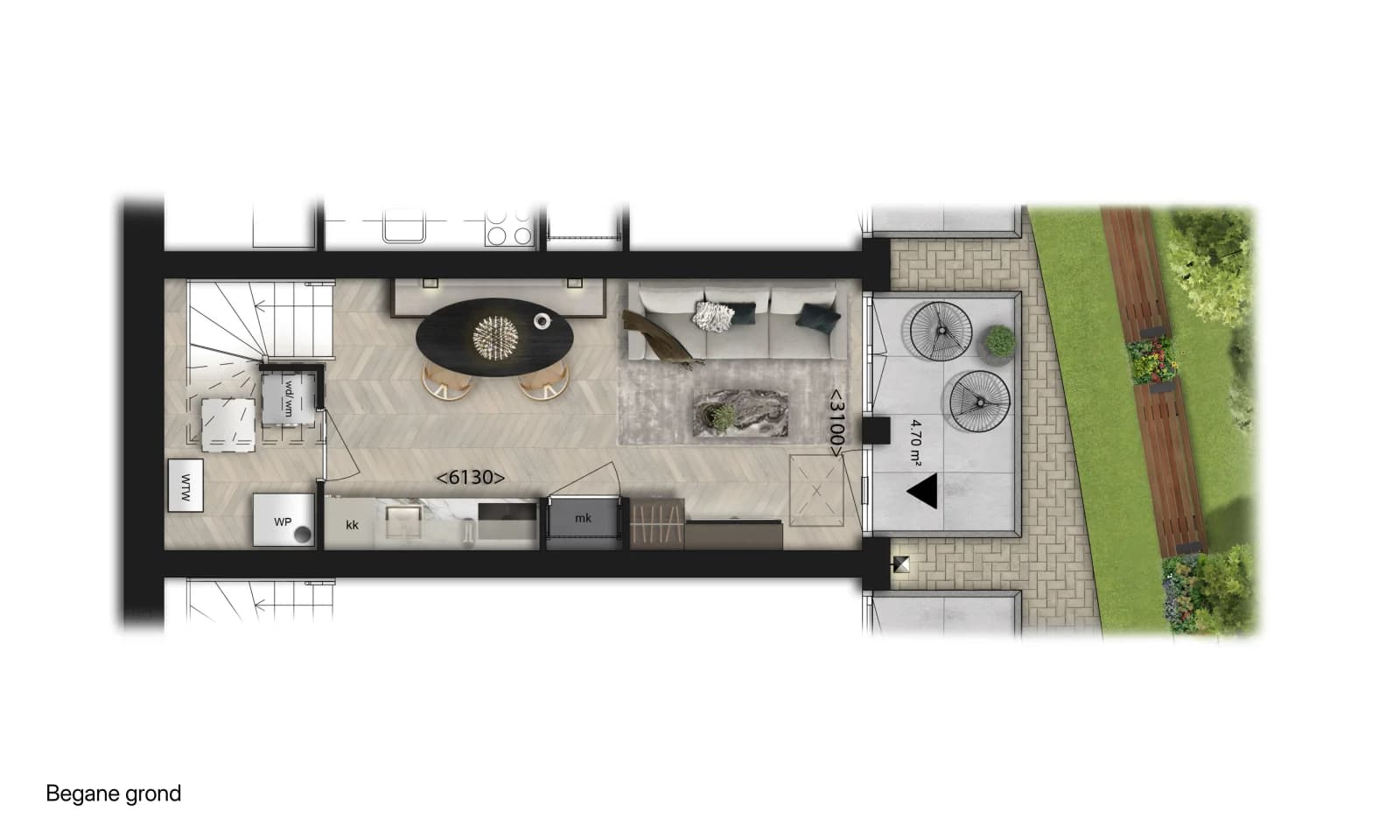 Plattegrond Hofwoning Compact — begane grond