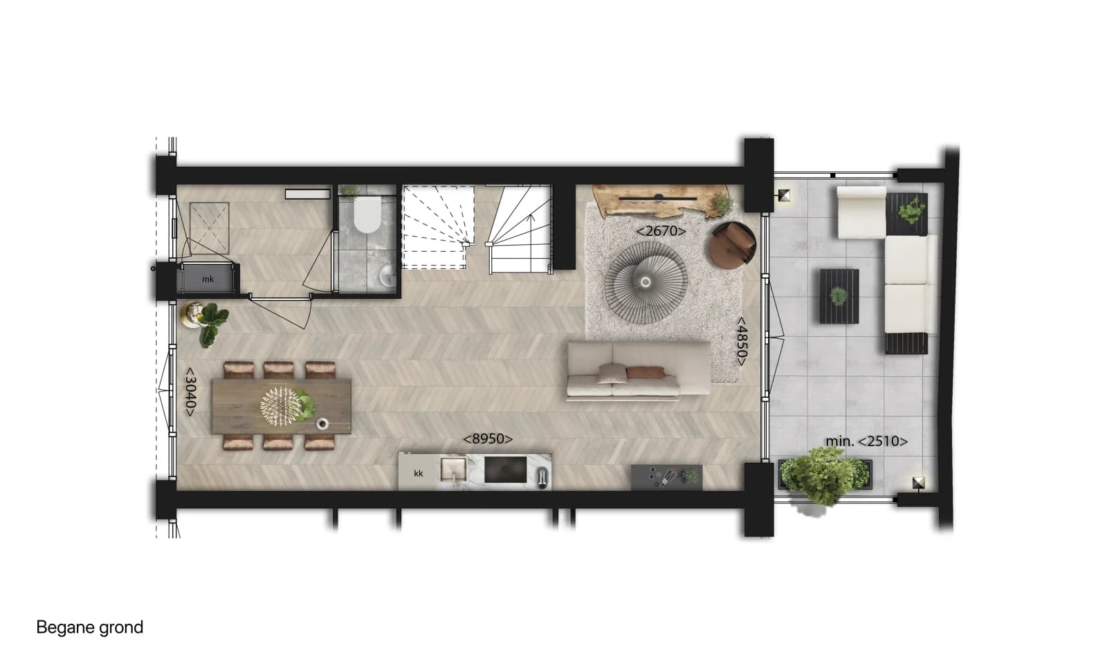 Plattegrond Hofwoning Select — begane grond
