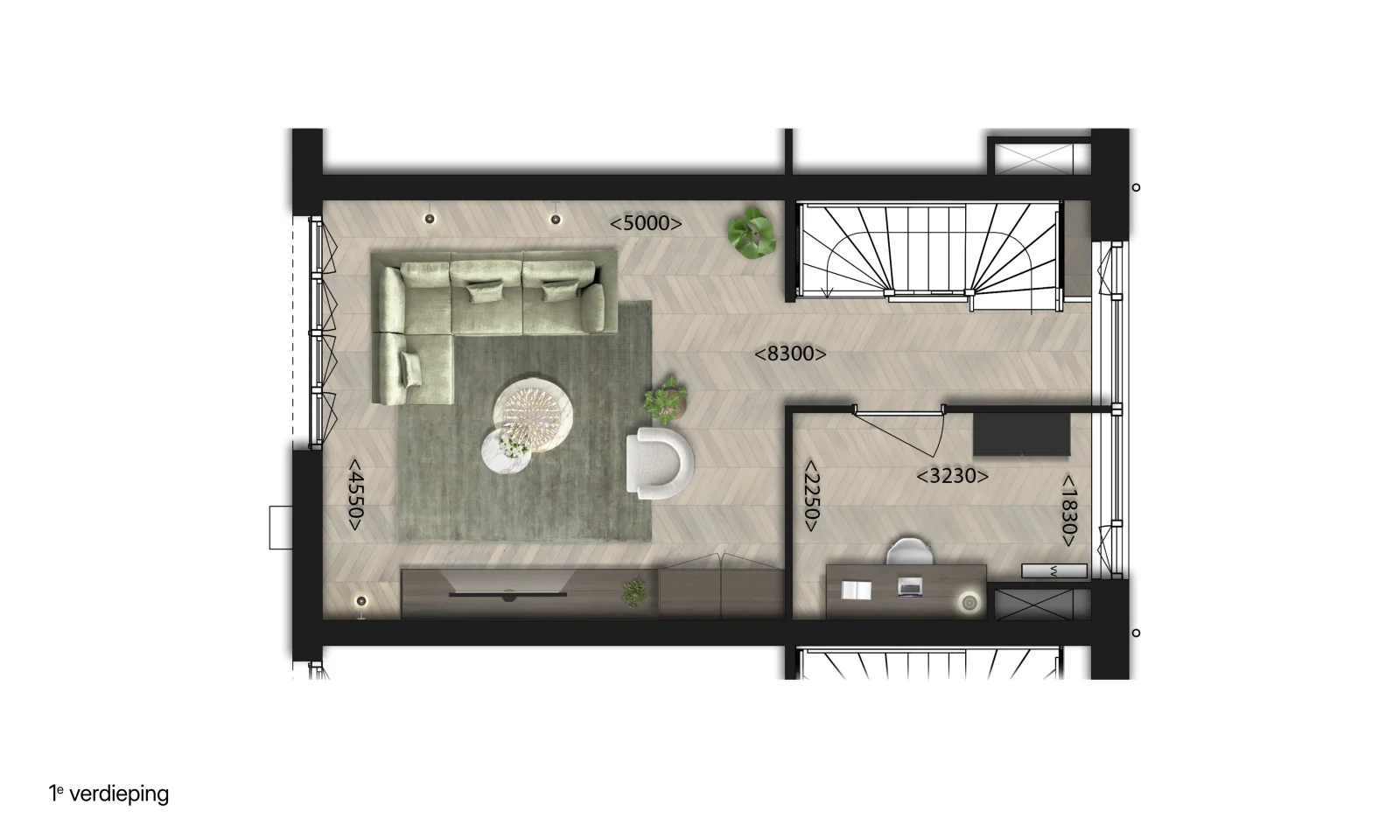 Plattegrond Hofwoning Stadsvilla — eerste verdieping